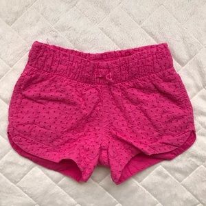 Pink eyelet shorts